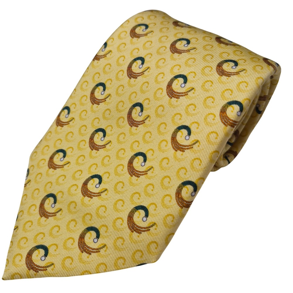 Vineyard Vines Silk Tie Mens Yellow Asian Amateur Championship Golf Preppy Rare